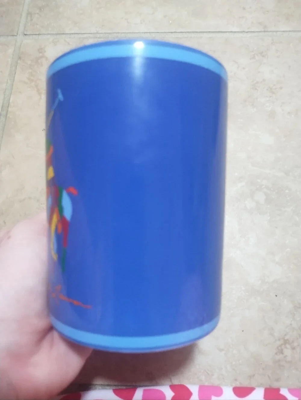 Ralph Lauren Polo Mug Big Pony Blue Colorful Southwestern Preppy